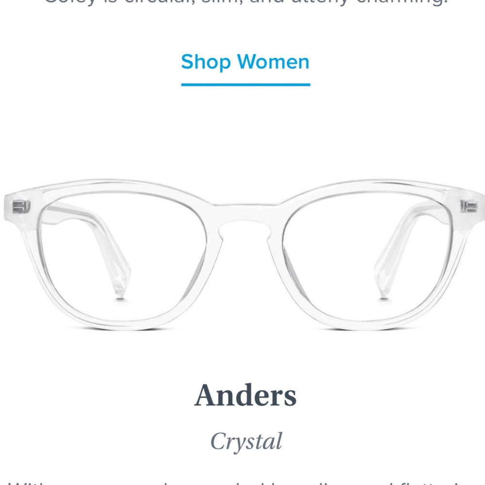 Warby Parker Anders Crystal Frames